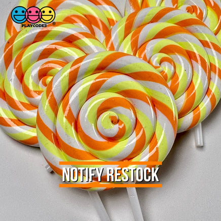 Lollipop Candy Corn Fake Food Charm Rainbow Lollipops Resin Bake Cabochons 5 Pcs