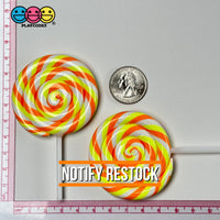 Lollipop Candy Corn Fake Food Charm Rainbow Lollipops Resin Bake Cabochons 5 Pcs