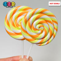 Lollipop Candy Corn Fake Food Charm Rainbow Lollipops Resin Bake Cabochons 5 Pcs