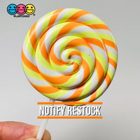 Lollipop Candy Corn Fake Food Charm Rainbow Lollipops Resin Bake Cabochons 5 Pcs