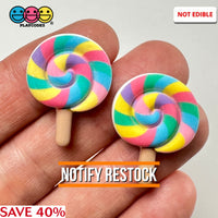 Mini Rainbow Lollipop Charm Flat Back Cabochons Decoden 10 Pcs Playcode3 Llc