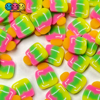 Lollipop On Stick Fimo Yellow Green Hot Pink Fake Clay Sprinkles Confetti Funfetti Sprinkle