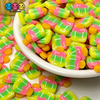 Lollipop On Stick Fimo Yellow Green Hot Pink Fake Clay Sprinkles Confetti Funfetti Sprinkle