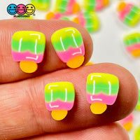 Lollipop On Stick Fimo Yellow Green Hot Pink Fake Clay Sprinkles Confetti Funfetti Sprinkle