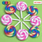 Lollipops Pink And Rainbow Charms (10 Pcs)