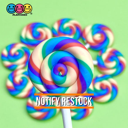 Lollipops Pink And Rainbow Charms (10 Pcs)