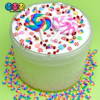 Lollipops Pink And Rainbow Charms (10 Pcs)
