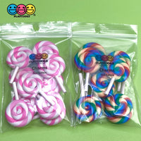 Lollipops Pink And Rainbow Charms (10 Pcs)