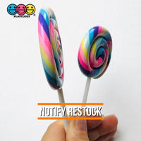 Lollipop Pink Yellow Blue Purple Fake Food Charm Rainbow Lollipops Resin Fake Bake Cabochons 3 pcs Fake Food