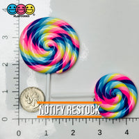 Lollipop Pink Yellow Blue Purple Fake Food Charm Rainbow Lollipops Resin Fake Bake Cabochons 3 pcs Fake Food