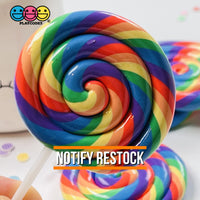 Lollipop Rainbow Fake Food Charm Lollipops Resin Bake Cabochons 5 Pcs