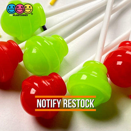 Lollipop Round Ball 3D Fake Candy Charm Realistic 2 Colors Lollipops Christmas Cabochons 10 Pcs Food