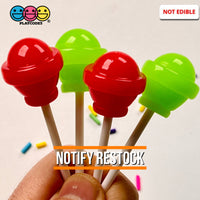 Lollipop Round Ball 3D Fake Candy Charm Realistic 2 Colors Lollipops Christmas Cabochons 10 Pcs Food