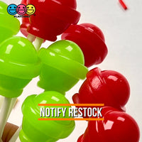 Lollipop Round Ball 3D Fake Candy Charm Realistic 2 Colors Lollipops Christmas Cabochons 10 Pcs Food