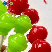 Lollipop Round Ball 3D Fake Candy Charm Realistic 2 Colors Lollipops Christmas Cabochons 10 Pcs Food