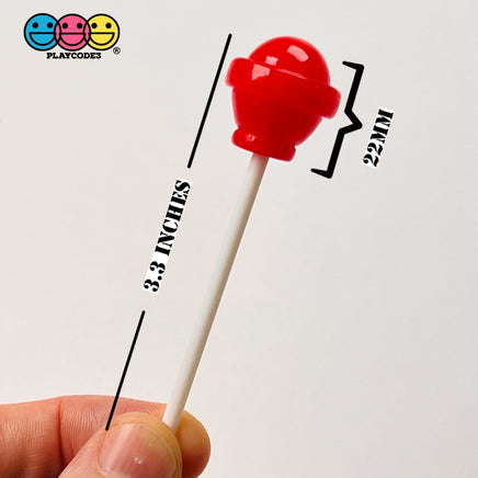 Lollipop Round Ball 3D Fake Candy Charm Realistic 2 Colors Lollipops Christmas Cabochons 10 Pcs Food