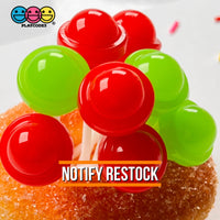 Lollipop Round Ball 3D Fake Candy Charm Realistic 2 Colors Lollipops Christmas Cabochons 10 Pcs Food