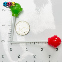 Lollipop Round Ball 3D Fake Candy Charm Realistic 2 Colors Lollipops Christmas Cabochons 10 pcs - Fake Food
