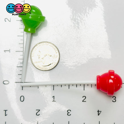 Lollipop Round Ball 3D Fake Candy Charm Realistic 2 Colors Lollipops Christmas Cabochons 10 pcs - Fake Food