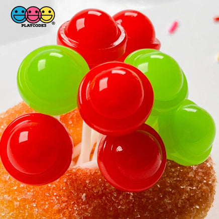 Lollipop Round Ball 3D Fake Candy Charm Realistic 2 Colors Lollipops Christmas Cabochons 10 Pcs Food