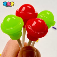 Lollipop Round Ball 3D Fake Candy Charm Realistic 2 Colors Lollipops Christmas Cabochons 10 Pcs Food
