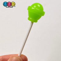Lollipop Round Ball 3D Fake Candy Charm Realistic 2 Colors Lollipops Christmas Cabochons 10 Pcs Food