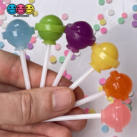 Lollipop Round Ball 3D Fake Candy Charm Realistic 6 Colors Lollipops Cabochons 12 Pcs