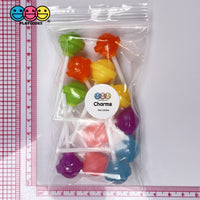 Lollipop Round Ball 3D Fake Candy Charm Realistic 6 Colors Lollipops Cabochons 12 Pcs