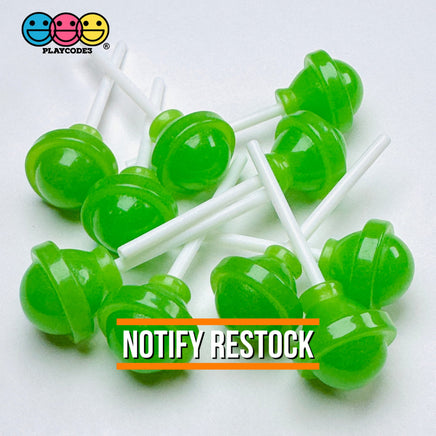 Lollipop Round Ball 3D Fake Candy Charm Realistic 6 Colors Lollipops Cabochons 12 Pcs Food