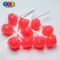 Lollipop Round Ball 3D Fake Candy Charm Realistic 6 Colors Lollipops Cabochons 12 Pcs Food