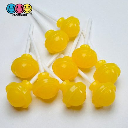 Lollipop Round Ball 3D Fake Candy Charm Realistic 6 Colors Lollipops Cabochons 12 Pcs Food