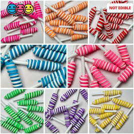 Lollipop Swirl 8 Colors Red Green Blue Yellow Orange Purple Pink Hot Fake Food Cabochons Decoden
