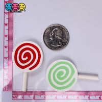 Lollipop Swirl Charm Red Green Christmas Charms Lollipops Cabochons 10 Pcs