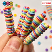 Lollipop Swirl Rainbow Faux Candy Charm Fake Bake Cabochons 10 Pcs Food