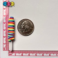 Lollipop Swirl Rainbow Faux Candy Charm Fake Bake Cabochons 10 Pcs Food