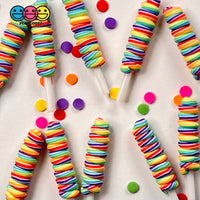 Lollipop Swirl Rainbow Faux Candy Charm Fake Bake Cabochons 10 Pcs Food