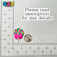 Lollipop With Bow Fake Candy Cabochons Decoden Charm 7/10 Pcs