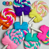 Lollipop With Bow Fake Candy Cabochons Decoden Charm 10 Pcs