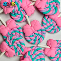 Lollipop With Bow Fake Candy Cabochons Decoden Charm 10 Pcs Pink Bow(10Pcs)
