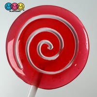 Lollipops Fake Candy Swirl Fantasy Christmas Holiday Red Green Cabochons Decoden Charm 10 Pcs