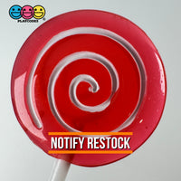 Lollipops Fake Candy Swirl Fantasy Christmas Holiday Red Green Cabochons Decoden Charm 10 Pcs