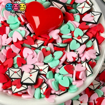 Love Letter Mix Hearts Multi Colors Fimo Slices Fake Sprinkles Jimmies Playcode3 Llc Sprinkle