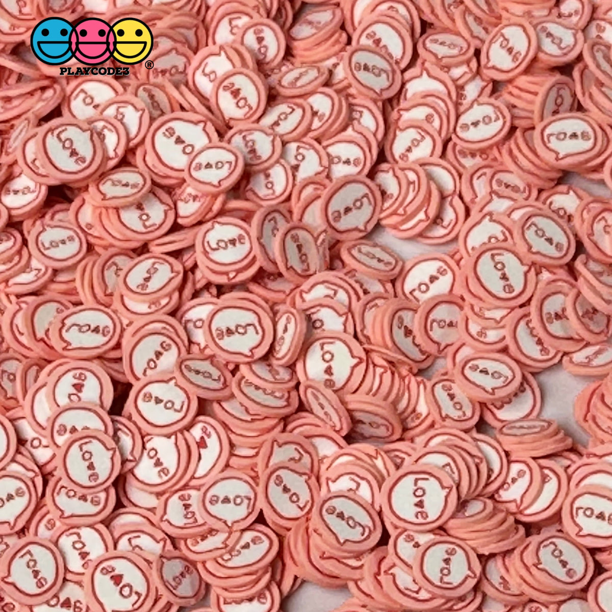 Love Message Bubble Valentine's Day Pink Red Heart Fimo Slices Fake Sp ...