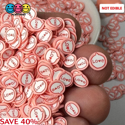 Love Message Bubble Valentines Day Pink Red Heart Fimo Slices Fake Sprinkles Jimmies Playcode3 Llc