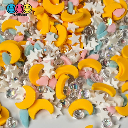 Lullaby Song Mix Fimo Rhinestone Beads Stars Moon Fake Polymer Clay Sprinkles Sea Shells Jimmies