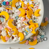 Lullaby Song Mix Fimo Rhinestone Beads Stars Moon Fake Polymer Clay Sprinkles Sea Shells Jimmies