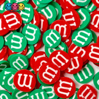 M&m Candy Green Red Christmas Fimo Slices Fake Clay Sprinkles Decoden Jimmies Funfetti 10Mm 10 Grams