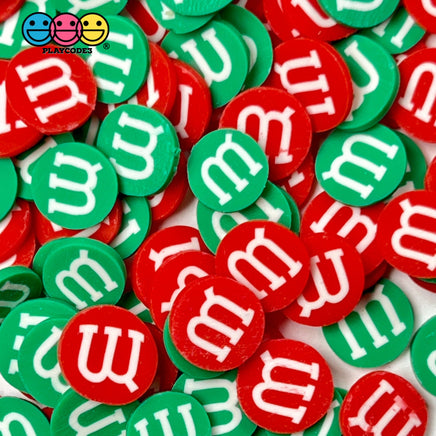 M&m Candy Green Red Christmas Fimo Slices Fake Clay Sprinkles Decoden Jimmies Funfetti 10Mm 10 Grams