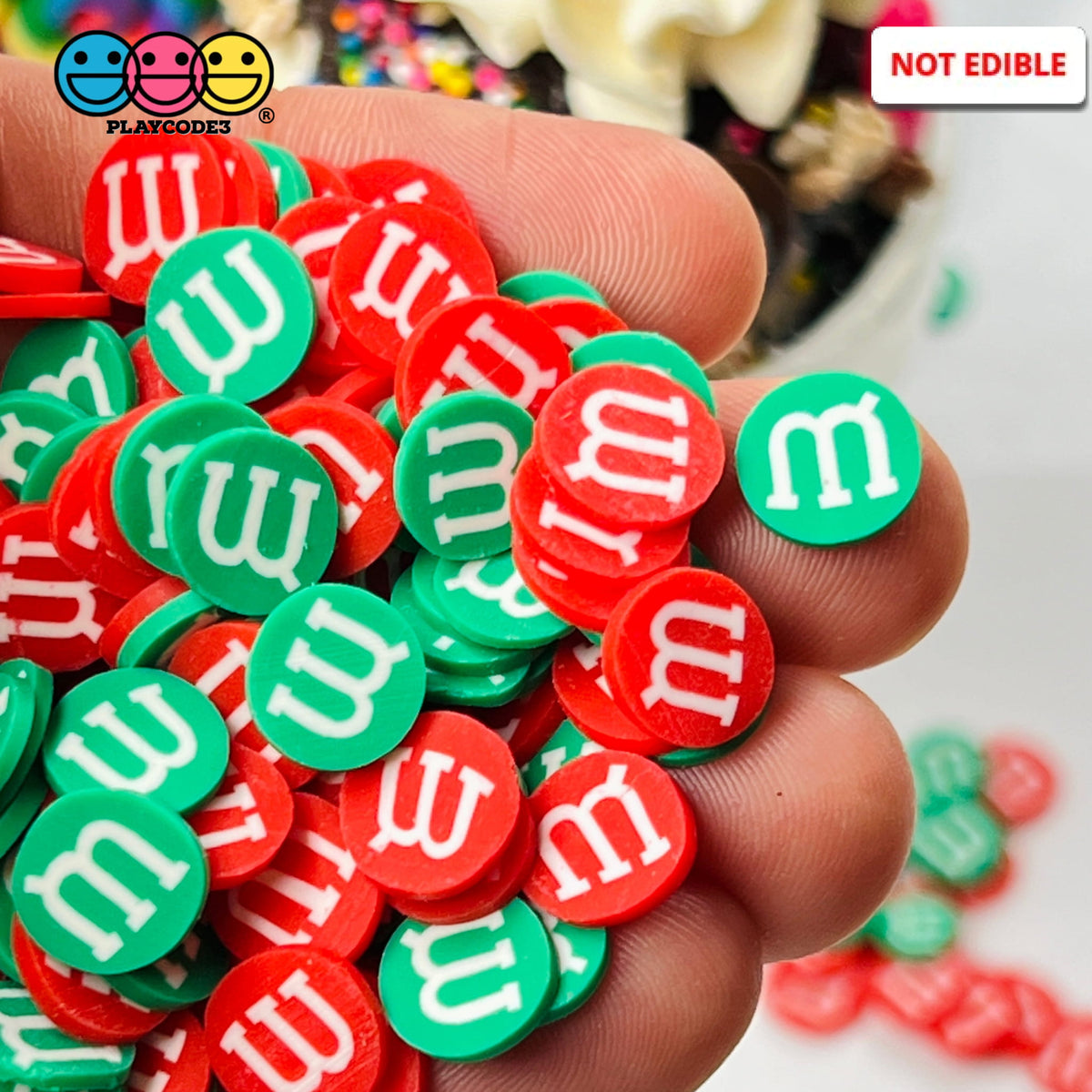 M&M Candy Green Red Christmas Craft Supplies | PLAYCODE3| PLAYCODE3