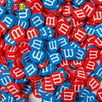 M&m Candy Red Blue 4Th Of July Fimo Slices Fake Clay Sprinkles Decoden Jimmies Funfetti 10Mm 10